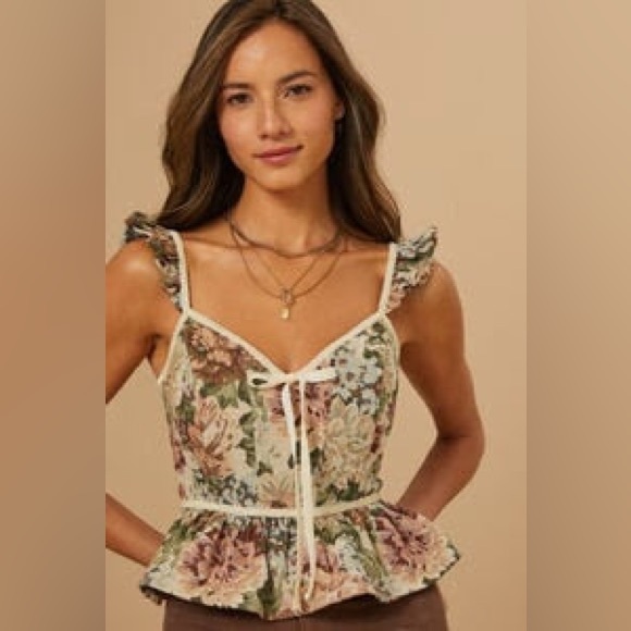 Altar’d State Floral Tapestry Corset Top - Picture 1 of 2